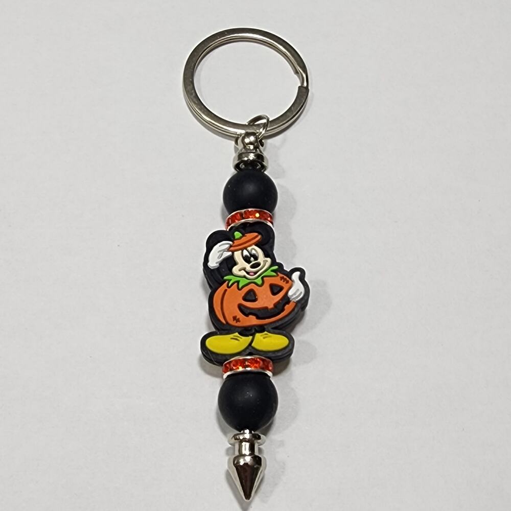 Mickey Mouse Pumpkin Halloween Silicone Keychain Handmade